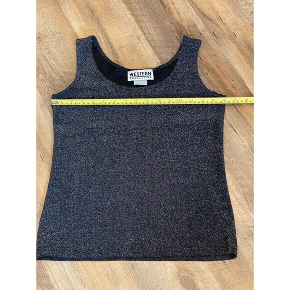 Western Connection tank top SMALL black and metallic knit - Picture 4 of 5
